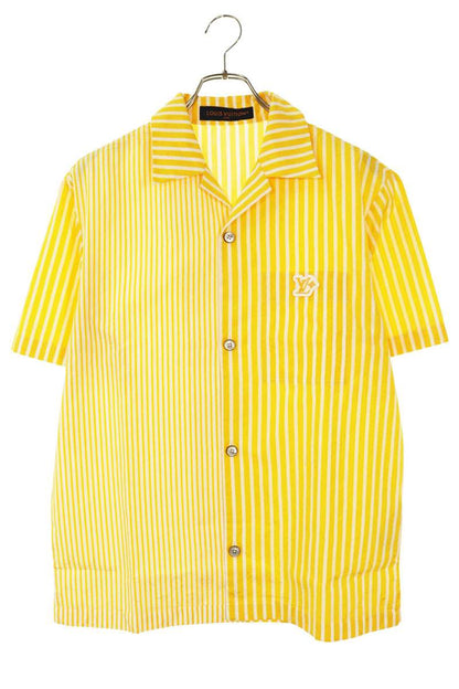 LOUISVUITTON 25AW Monogram Stripe Rubber Logo Shirt Size XS