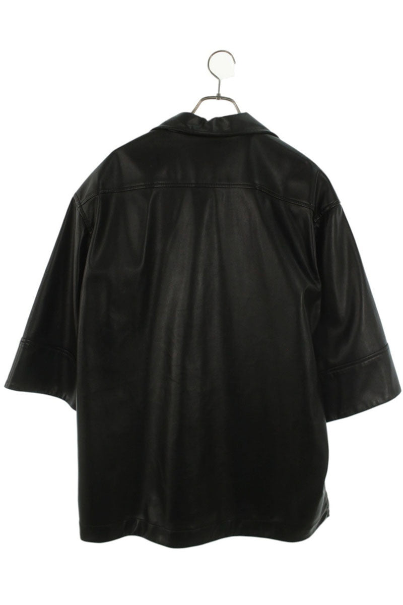 DOLCE & GABBANA Faux Leather S/S Shirt Size XS