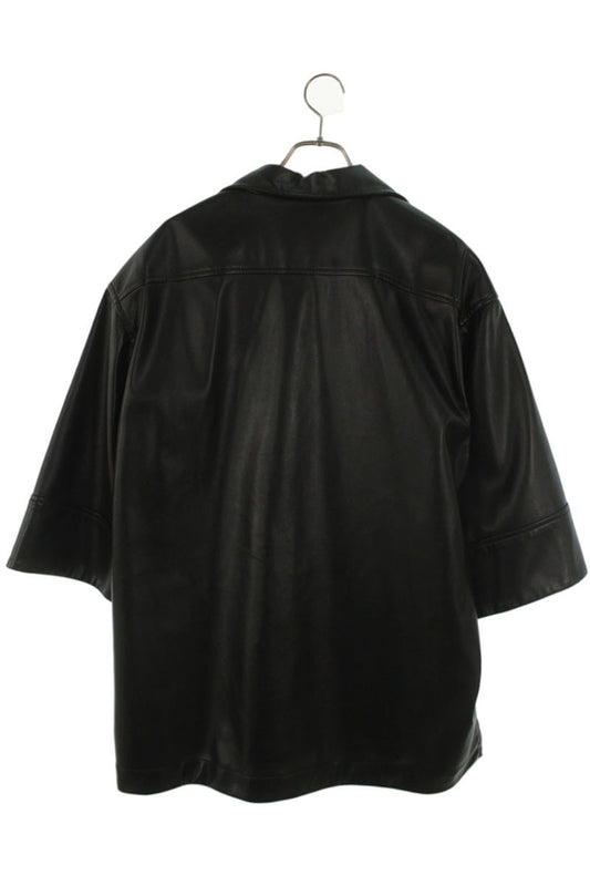 DOLCE & GABBANA Faux Leather S/S Shirt Size XS