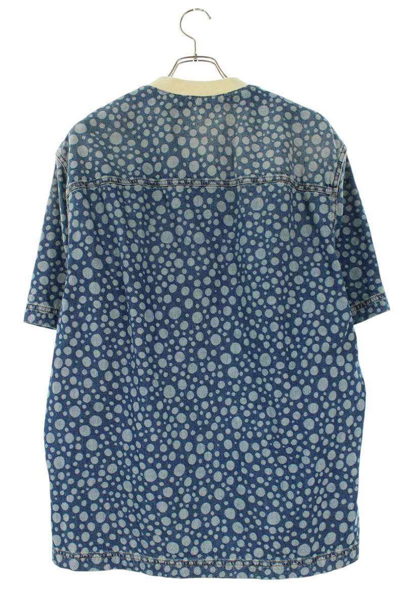 LOUISVUITTON Infinity Dot Logo Patch Denim Shirt Size XL