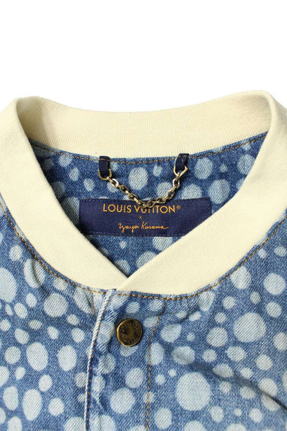 LOUISVUITTON Infinity Dot Logo Patch Denim Shirt Size XL