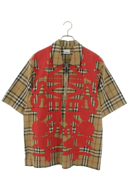 Burberry Short Sleeve Shirt Beige x Red Size L