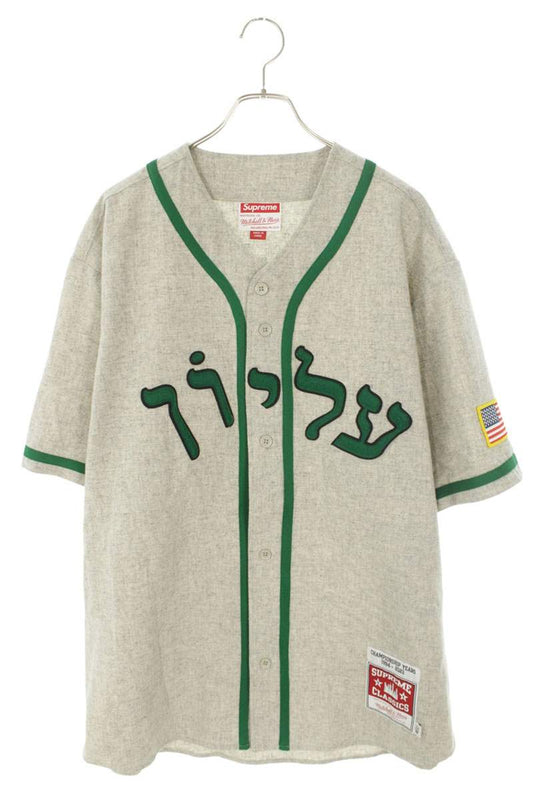 Supreme x Mitchell & Ness 23AW Wool Baseball Jersey Short Sleeve Shirt Size XL