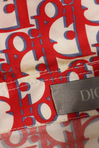 DIOR Oblique Short Sleeve Silk Shirt Red Size XS