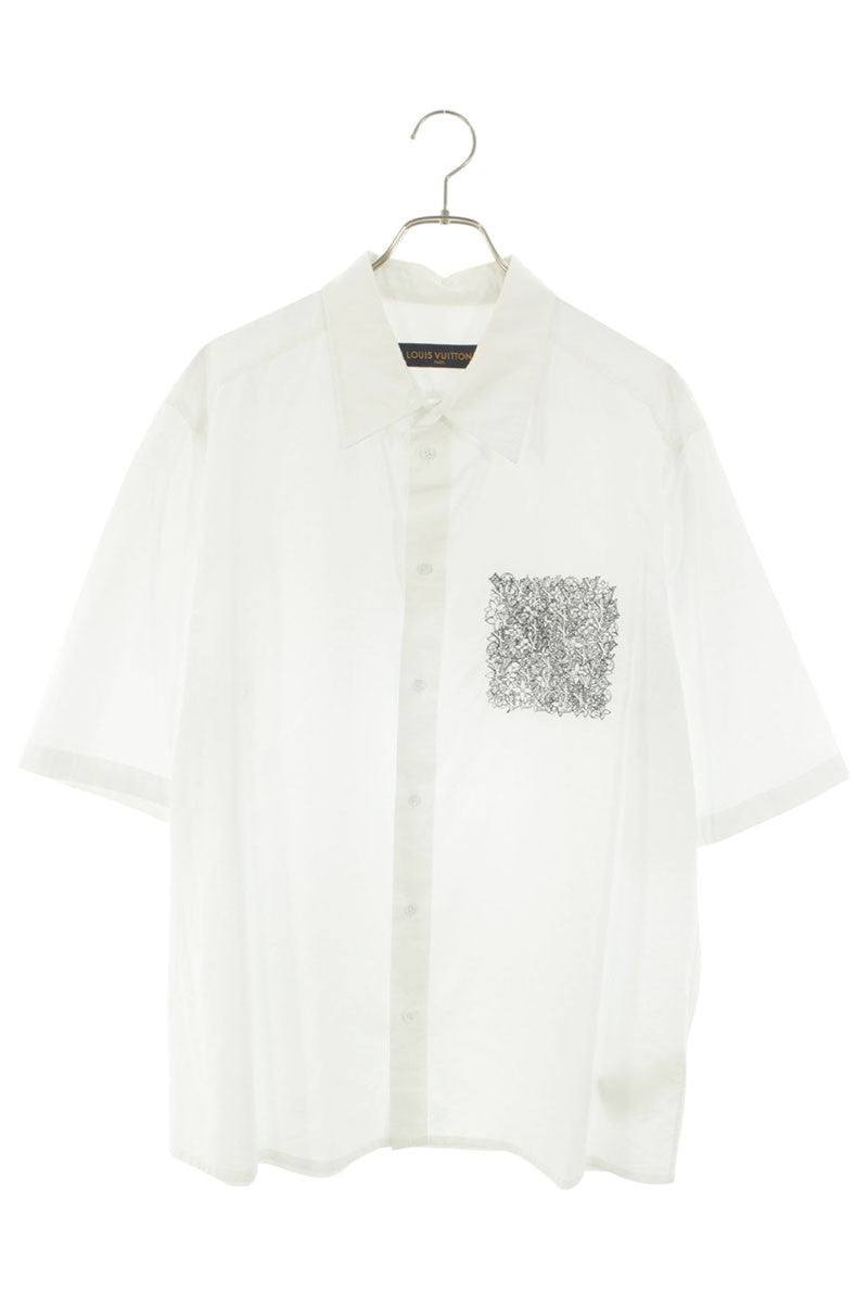 Louis Vuitton 22AW embroidery Short Sleeve Shirt White Size XL