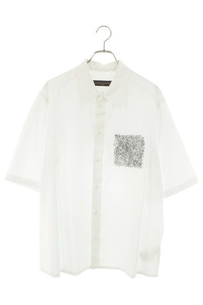 Louis Vuitton 22AW embroidery Short Sleeve Shirt White Size XL