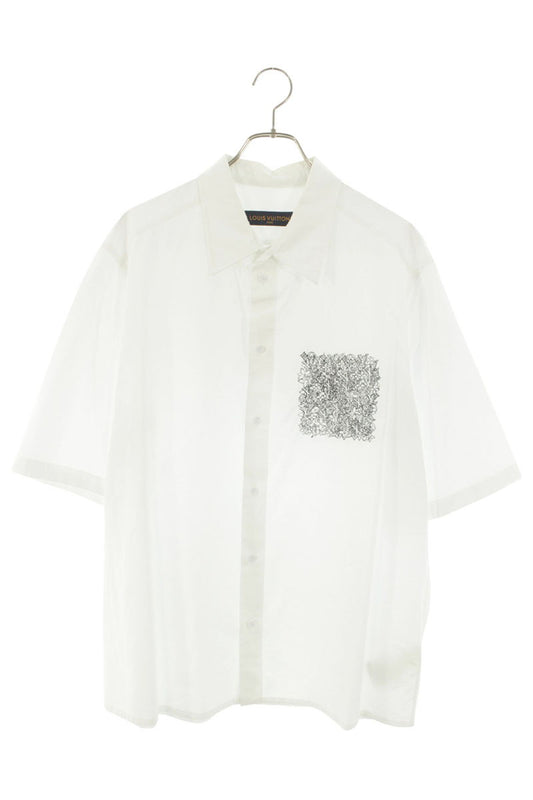 Louis Vuitton 22AW embroidery Short Sleeve Shirt White Size XL