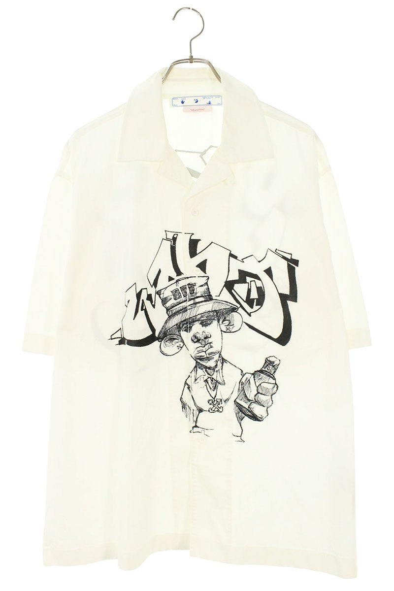 OFF-WHITE Graffiti Print Short Sleeve Shirt Multi Size XL