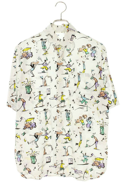 PRADA 12SS Illustration Print Shirt White Size XXL