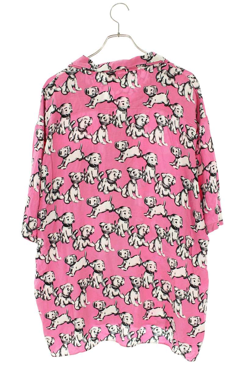 CELINE Artist Print Open Collar Shirt Pink Size S