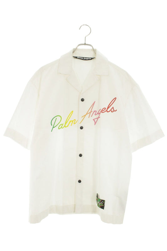 Palm Angels Bowling Short Sleeve Shirt White Size S