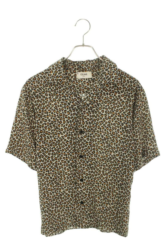 CELINE Leopard Short Sleeve Shirt Multi Size XXL