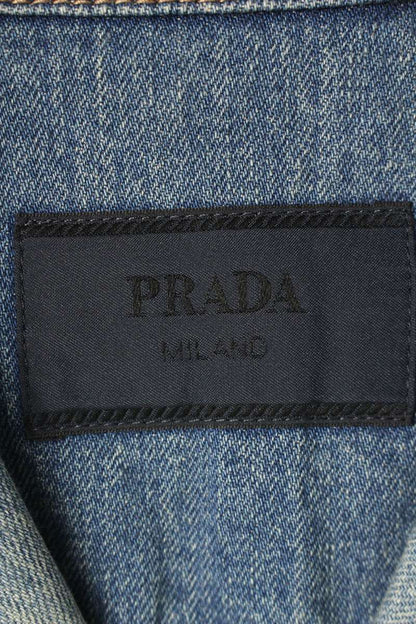 PRADA Denim Bowling Short Sleeve Shirt Indigo Size XS