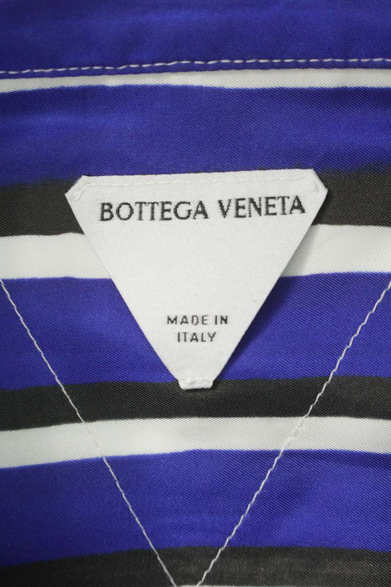 BOTTEGA VENETA Striped Rayon Silk Short Sleeve Shirt Size S