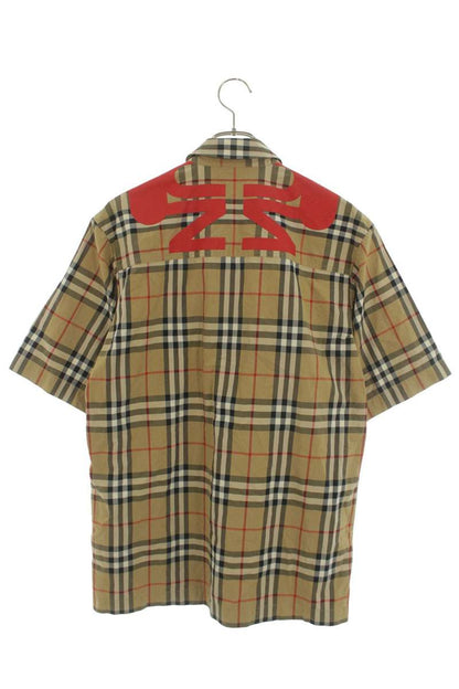 Burberry Check Half-Zip Cotton Short Sleeve Shirt Size XS