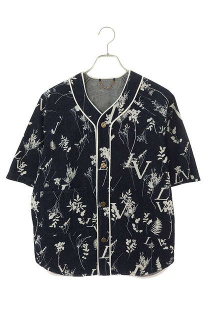 LOUISVUITTON LV Leaf Denim Baseball SS Shirt Size M