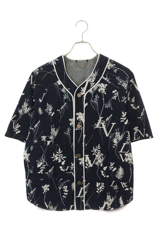 LOUISVUITTON LV Leaf Denim Baseball SS Shirt Size M
