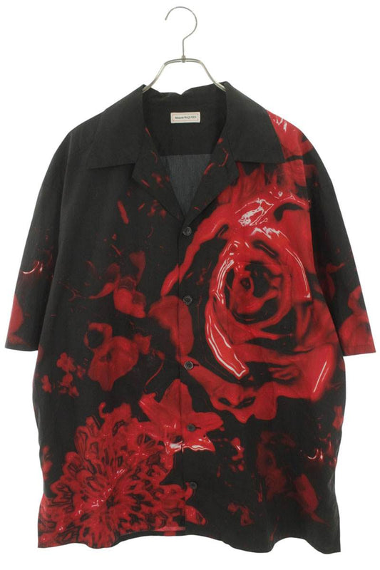 Alexander McQUEEN 24SS Marble Open Collar Shirt Size 17
