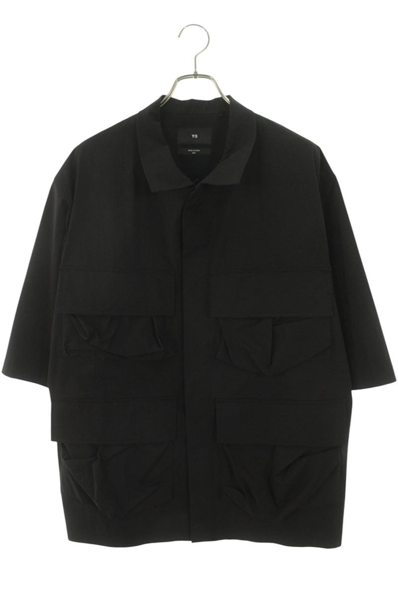 Y-3 Multi-Pocket Nylon Short Sleeve Shirt Black Size M