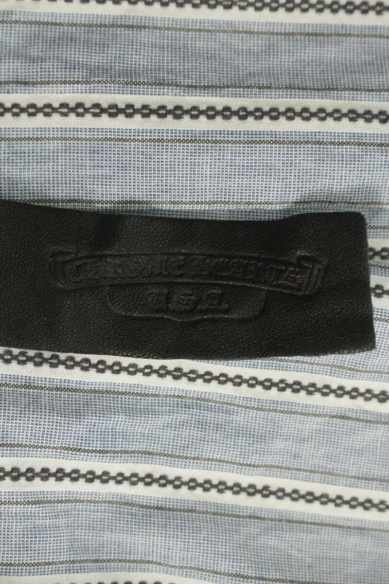 Chrome Hearts Cross Ball Button Stripe Cotton SS Size M