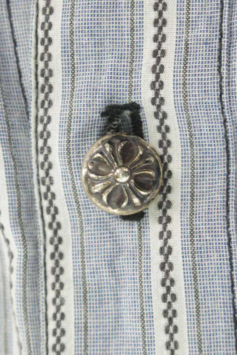 Chrome Hearts Cross Ball Button Stripe Cotton SS Size M