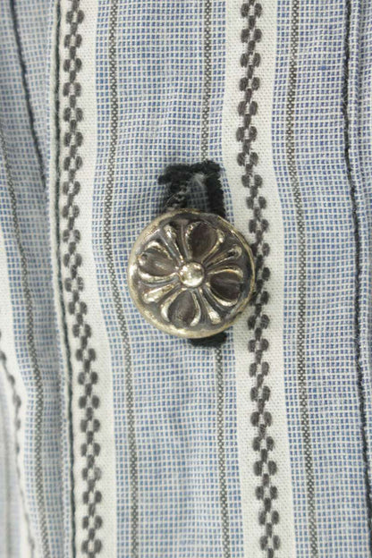 Chrome Hearts Cross Ball Button Stripe Cotton SS Size M