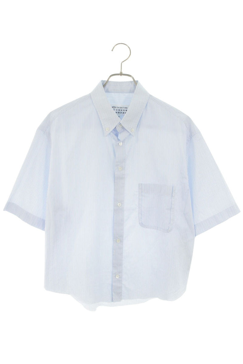 Maison Margiela 25AW Striped Cropped Cotton Shirt Size XXL