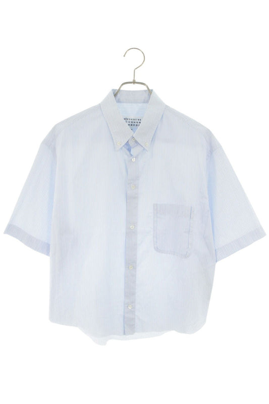 Maison Margiela 25AW Striped Cropped Cotton Shirt Size XXL