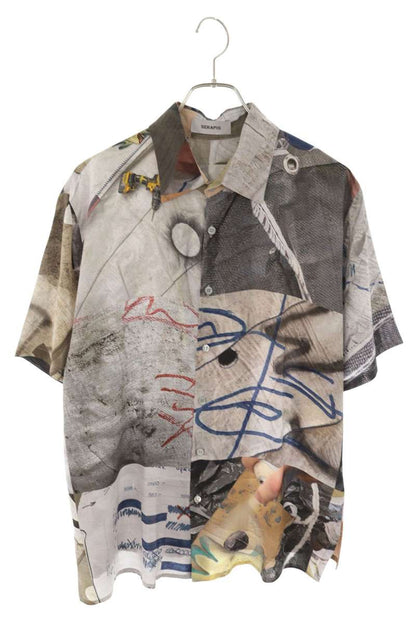 SERAPIS MARITIME All-Over Pattern Silk Short Sleeve Size M