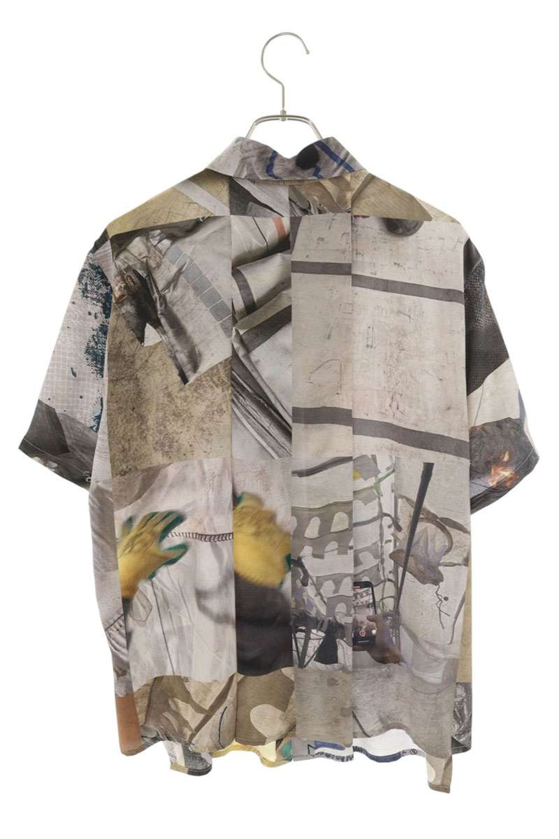 SERAPIS MARITIME All-Over Pattern Silk Short Sleeve Size M