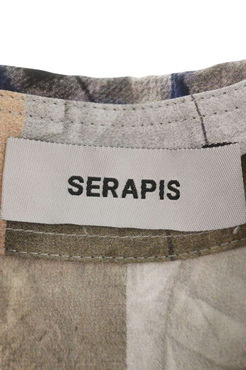 SERAPIS MARITIME All-Over Pattern Silk Short Sleeve Size M