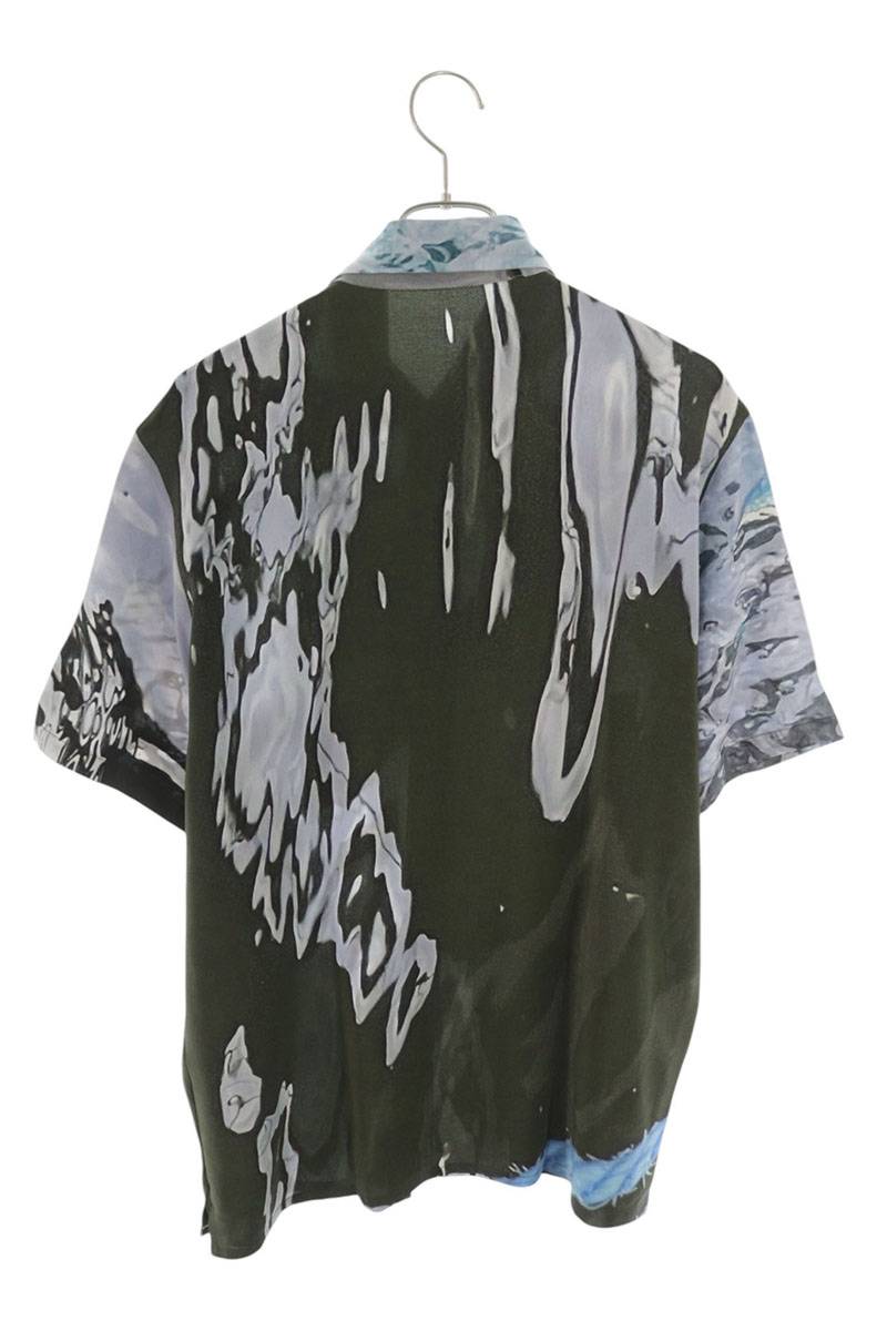 SERAPIS MARITIME Green All-Over Pattern Silk S/S Size M