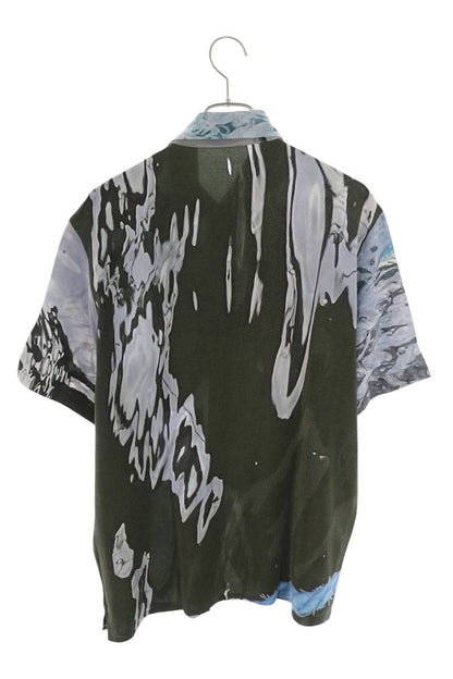 SERAPIS MARITIME Green All-Over Pattern Silk S/S Size M