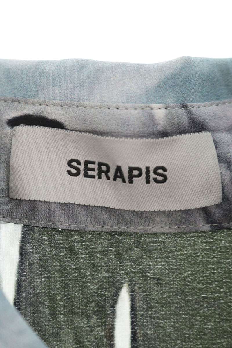 SERAPIS MARITIME Green All-Over Pattern Silk S/S Size M