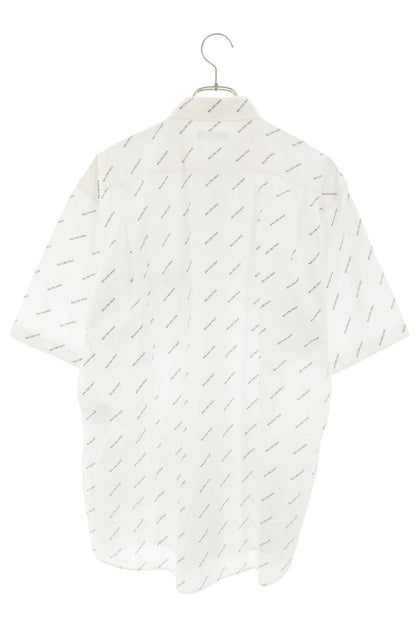 BALENCIAGA All-Over Logo Button Down SS Shirt Size XXL