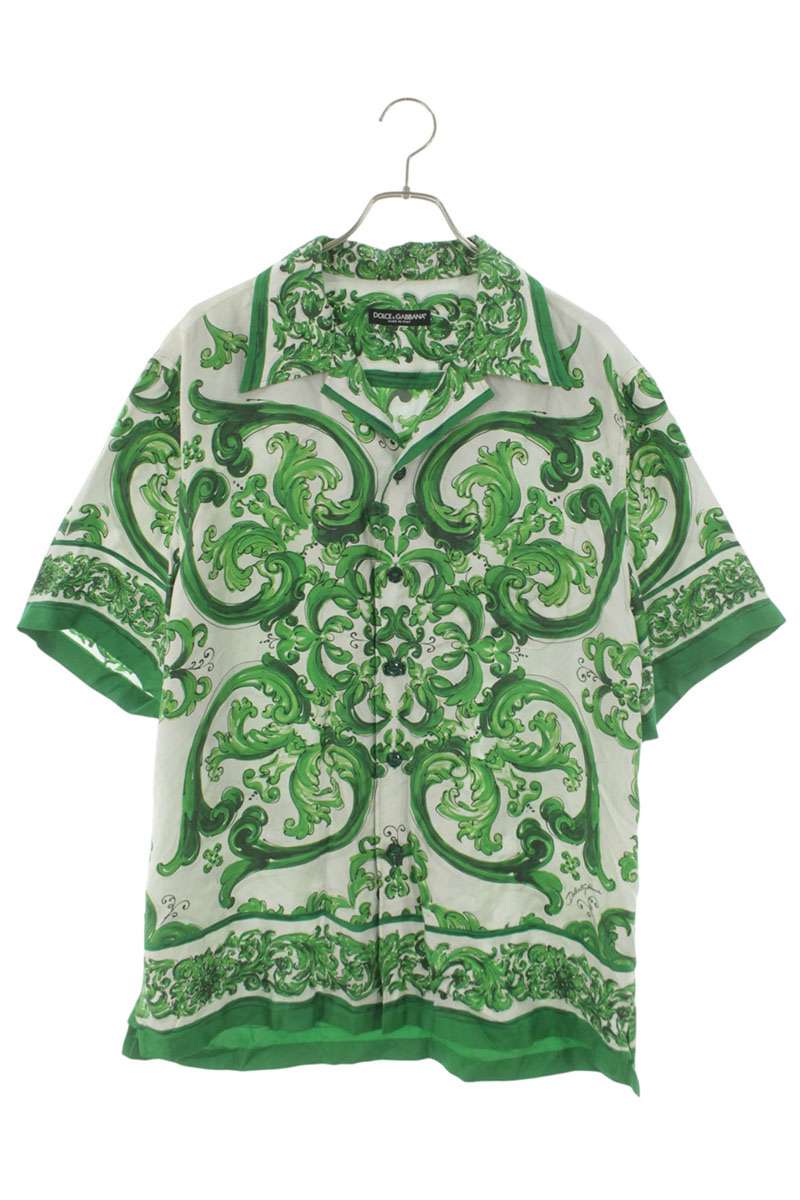 DOLCE & GABBANA Majorca Print Silk S/S Shirt Size XXS