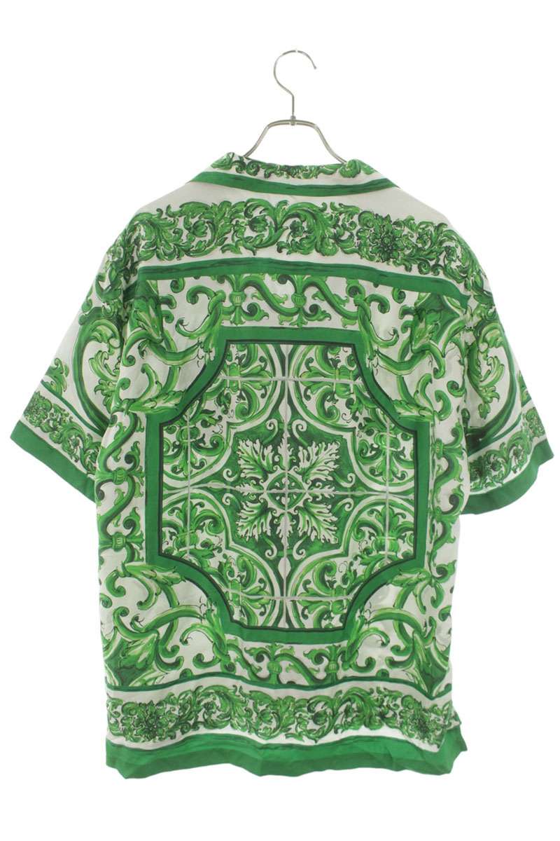 DOLCE & GABBANA Majorca Print Silk S/S Shirt Size XXS
