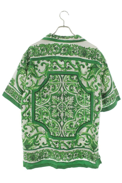DOLCE & GABBANA Majorca Print Silk S/S Shirt Size XXS