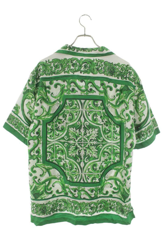 DOLCE & GABBANA Majorca Print Silk S/S Shirt Size XXS