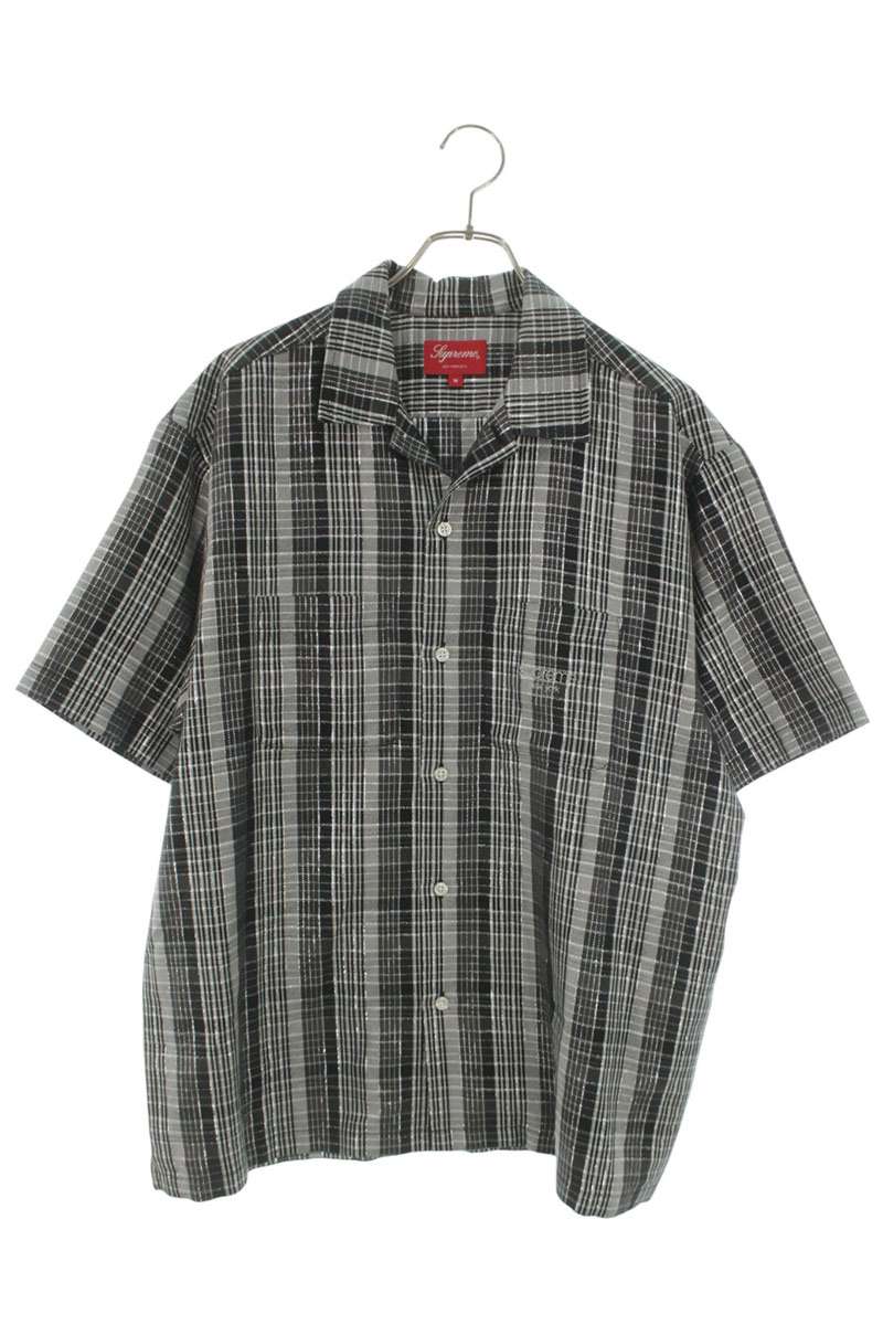 SUPREME 23SS Metallic Plaid Short Sleeve Shirt Size M