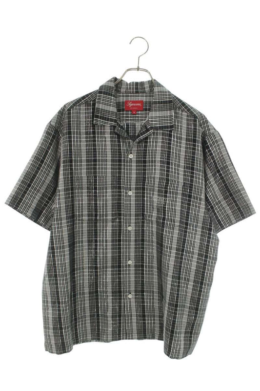 SUPREME 23SS Metallic Plaid Short Sleeve Shirt Size M