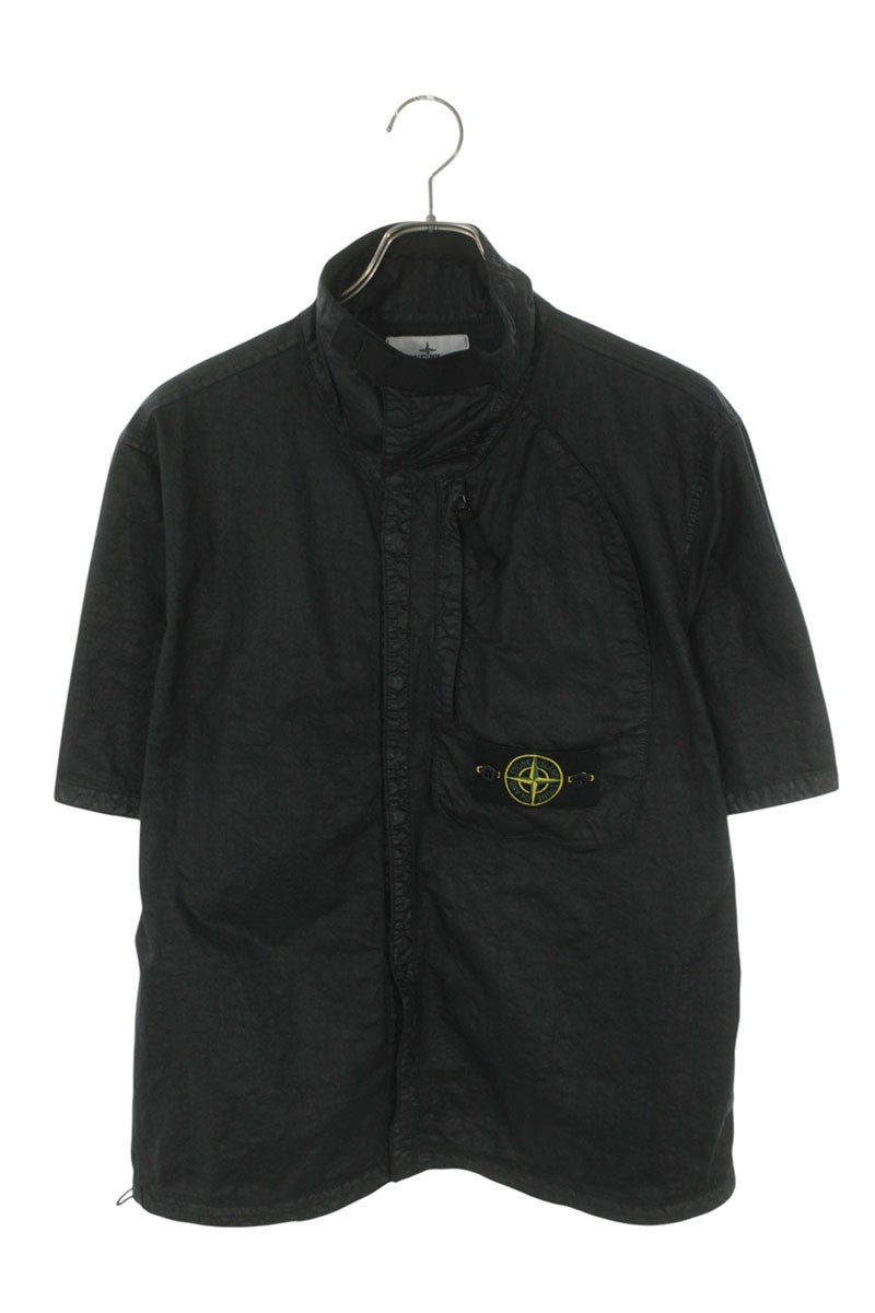 STONEISLAND Garment Dye Nylon Stand Collar S/S Shirt Size S