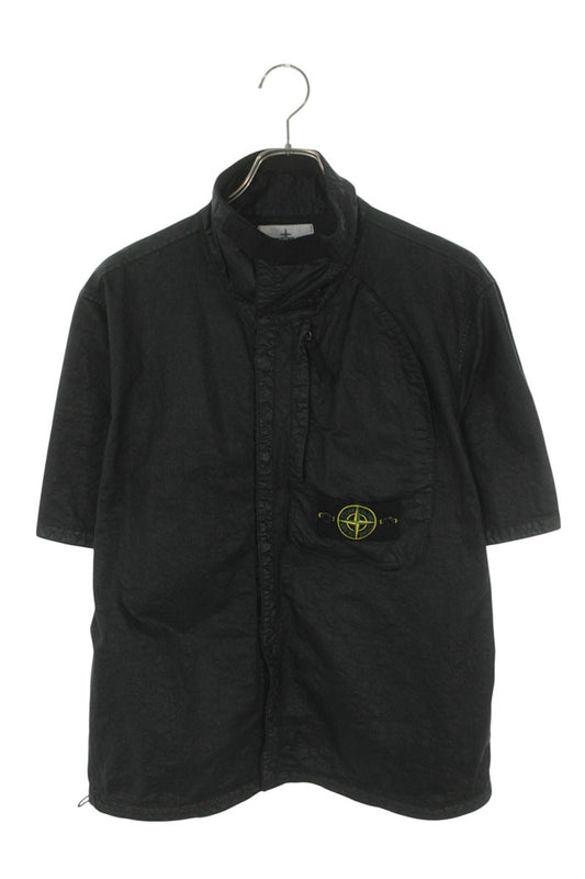 STONEISLAND Garment Dye Nylon Stand Collar S/S Shirt Size S