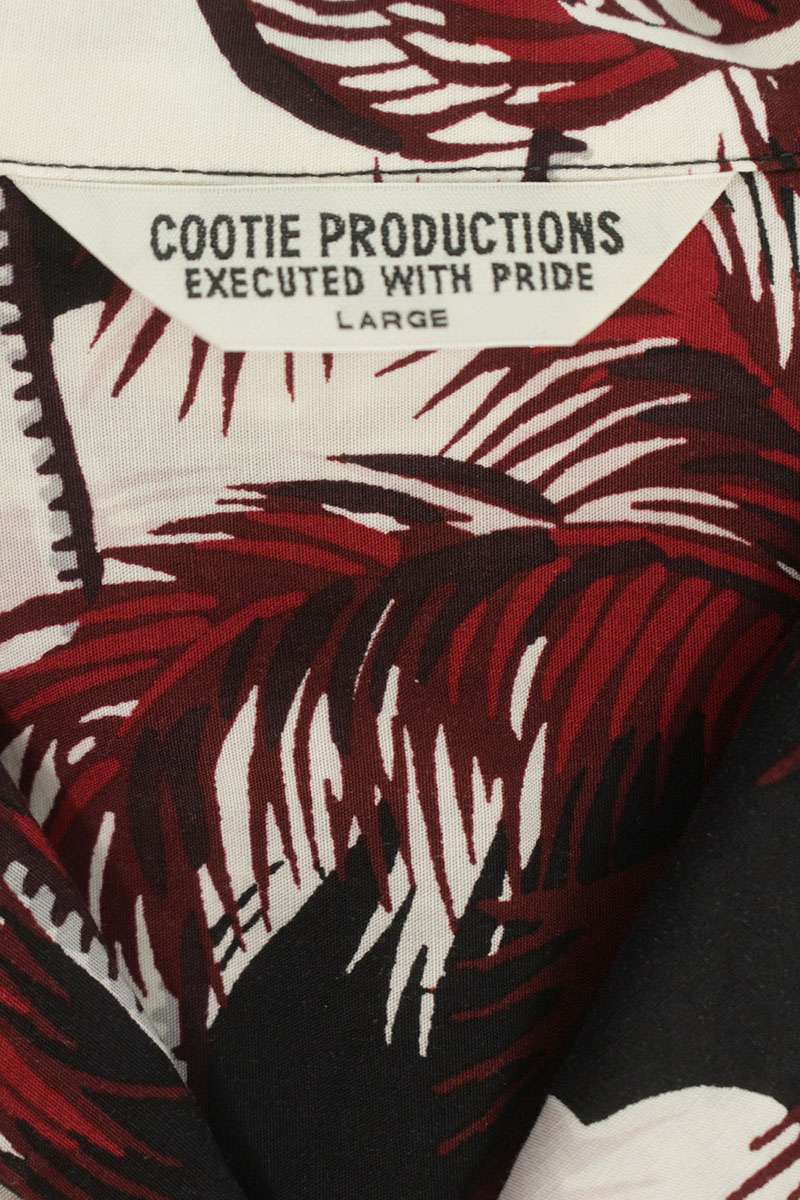 COOTIE Palm Tree Open-Neck S S Shirt Size L