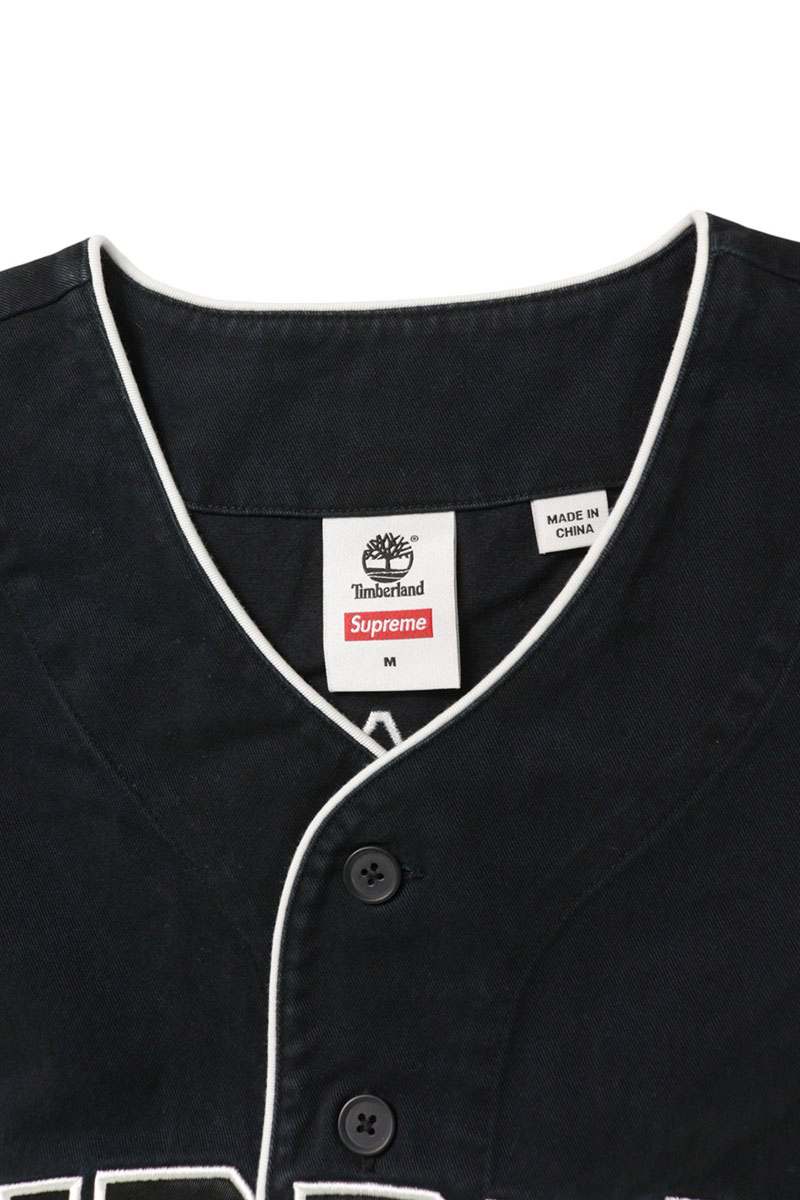 SUPREME 23SS x Timberland Baseball Jersey Black Size M