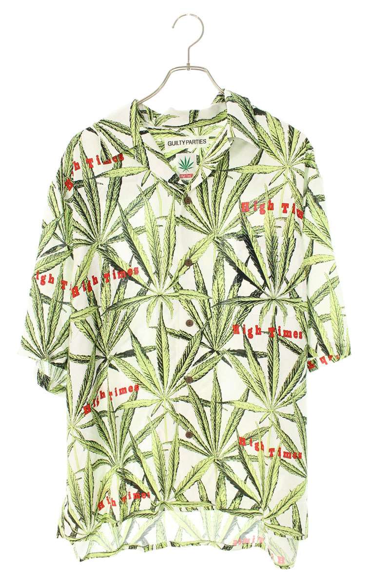 WACKO MARIA White HIGH TIMES Print Aloha S/S Shirt Size XL