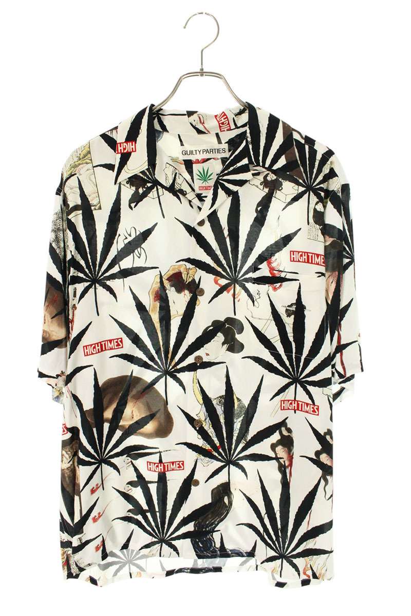 WACKO MARIA White HIGH TIMES Ukiyo-e Aloha S/S Shirt Size L