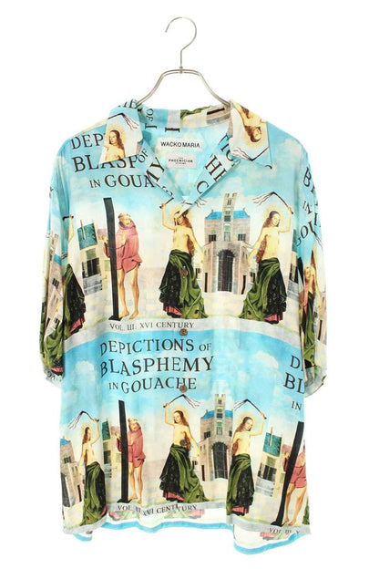 WACKO MARIA Rayon Aloha S/S Shirt Blue Size XL