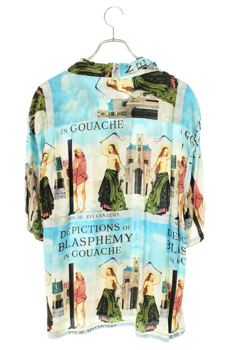 WACKO MARIA Rayon Aloha S/S Shirt Blue Size XL