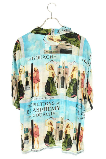 WACKO MARIA Rayon Aloha S/S Shirt Blue Size XL